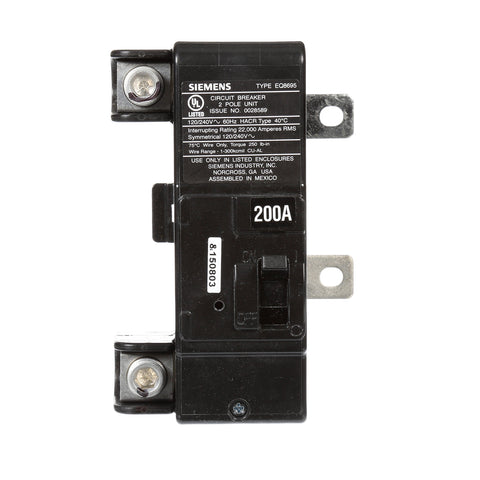 Siemens MBK200A converts Ultimate load centers to main breaker protection.