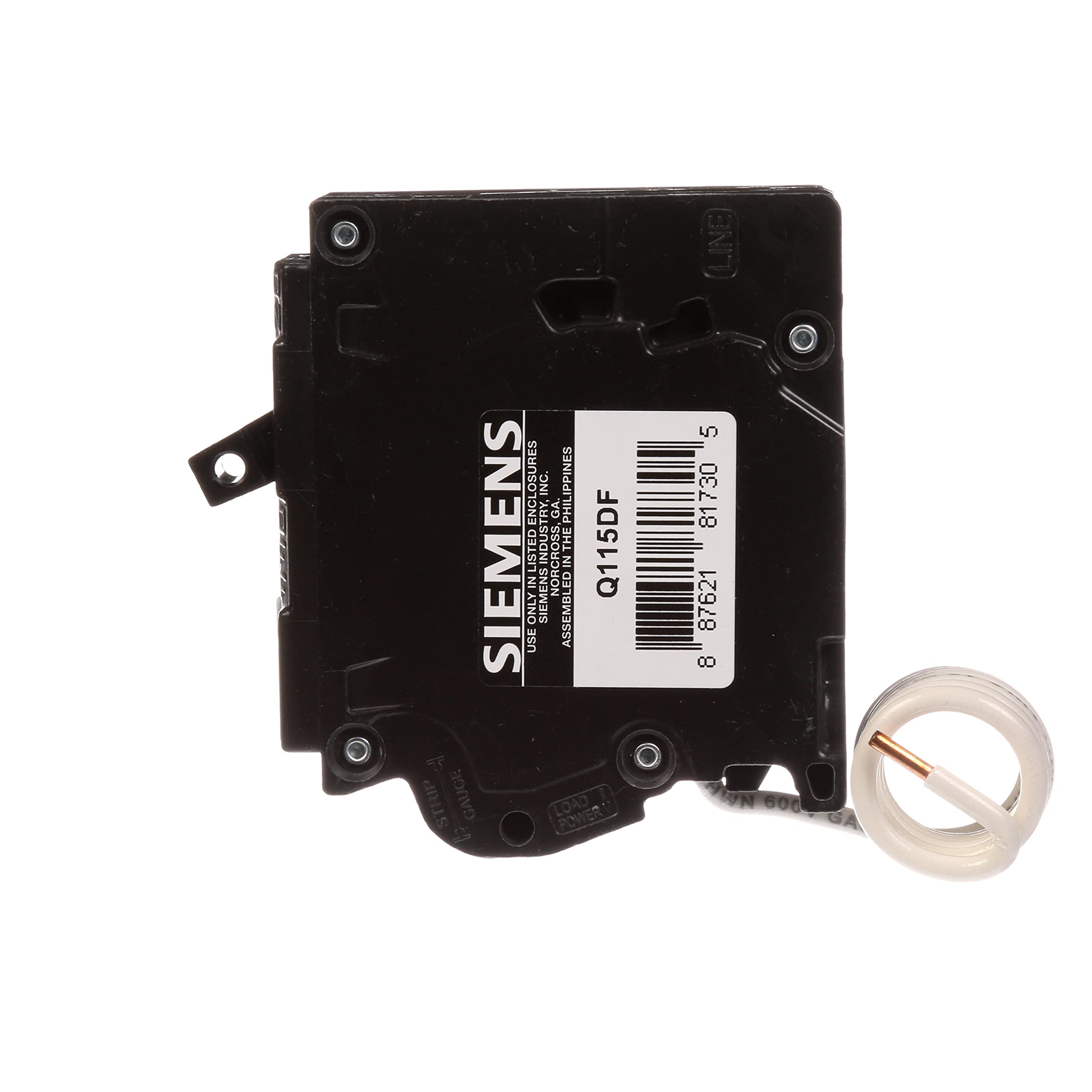 Siemens Q115DF self-test mechanism ensures ongoing protection and reliability.