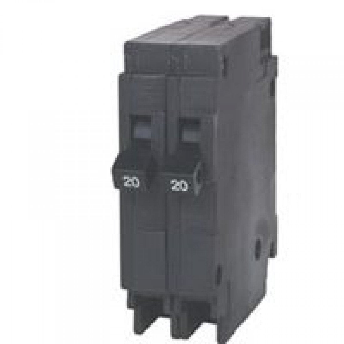Siemens Q2020 two 20-amp single-pole breakers for reliable overload protection in compatible load centers.