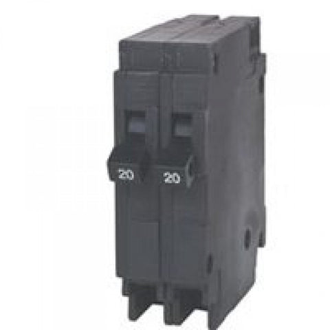 Siemens Q2020 two 20-amp single-pole breakers for reliable overload protection in compatible load centers.