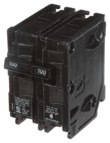 Siemens Q2100 double-pole 100-amp QP circuit breaker for reliable overload protection in 240V circuits