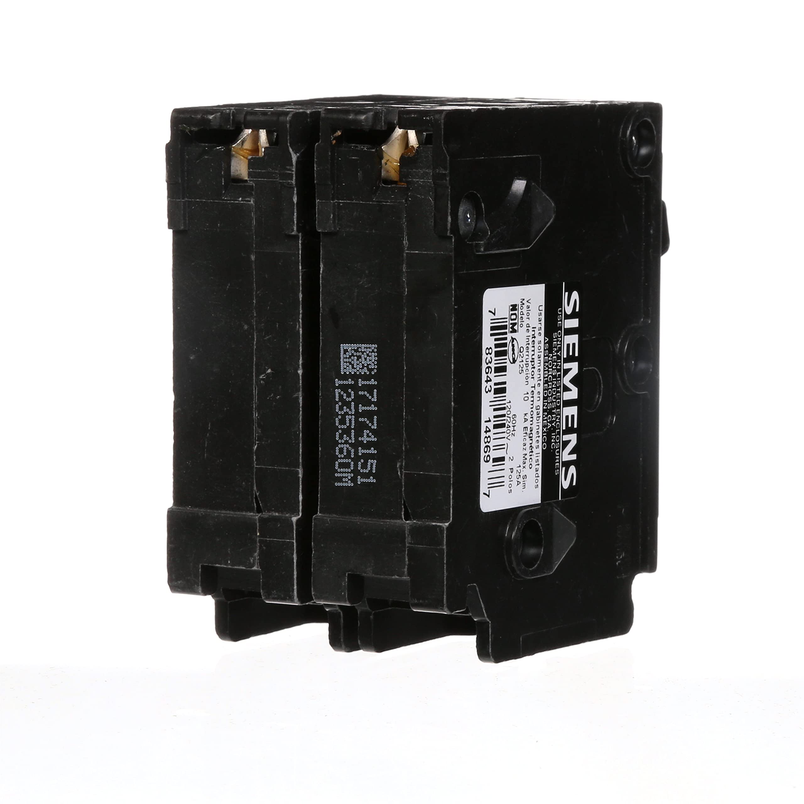 Siemens Q2125 in enclosure showing mounting and safety features