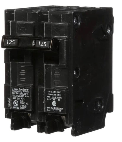 Siemens Q2125 side view showing terminals for quick wiring.