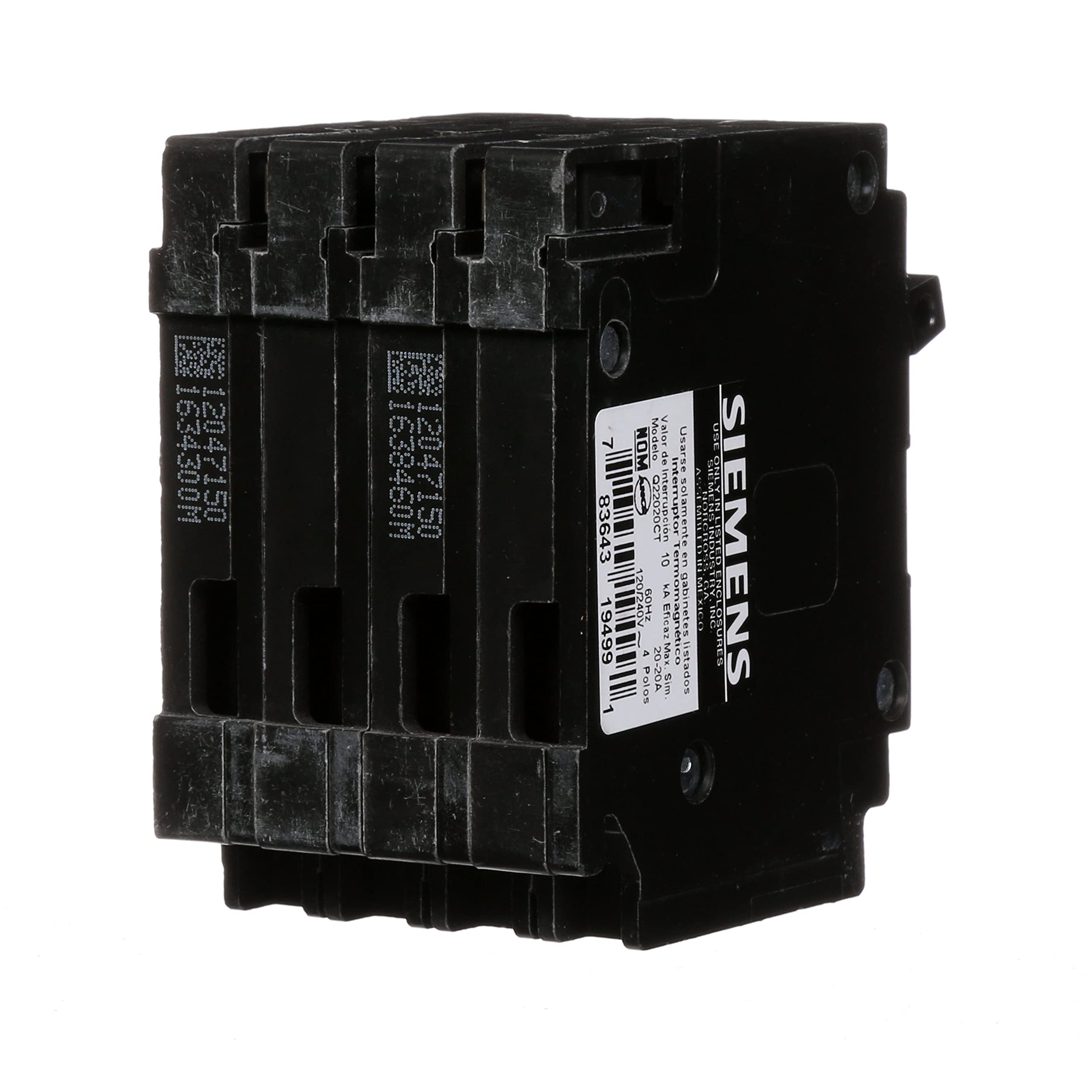 Siemens Q22020CT packaged triple breaker ready for upgrade