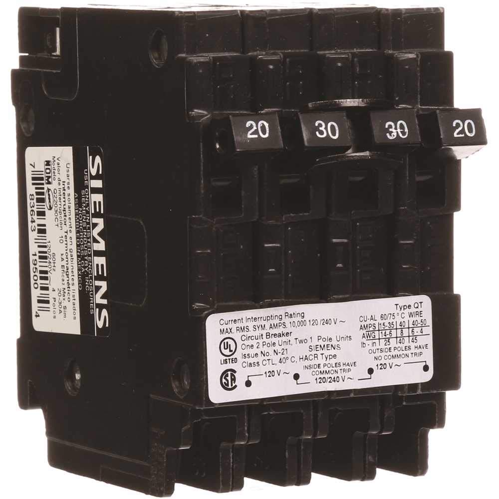 SIEMENS Q22030CT space-saving design helps maximize panel capacity