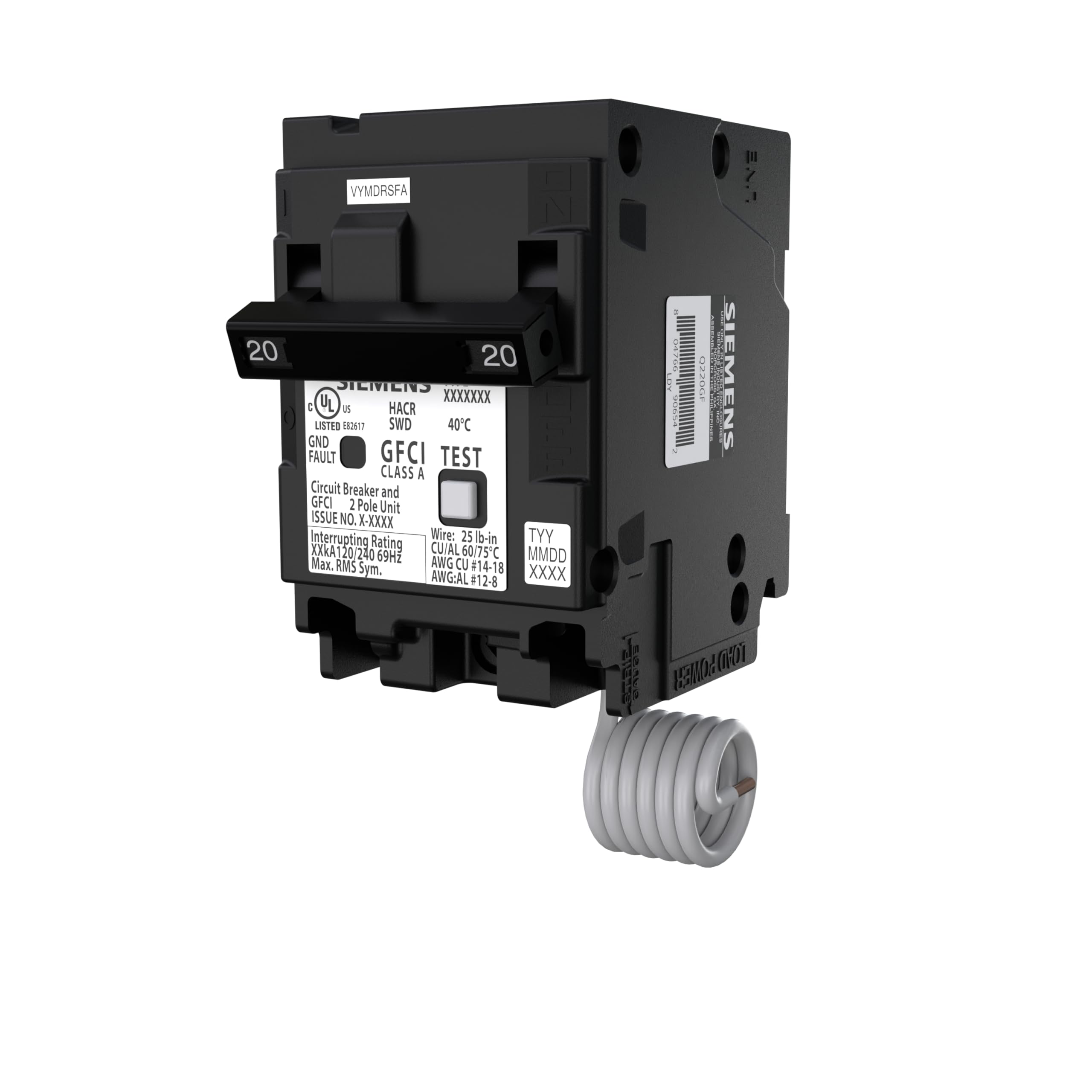 SIEMENS Q220GF front view showing compact size for tight panel spaces.