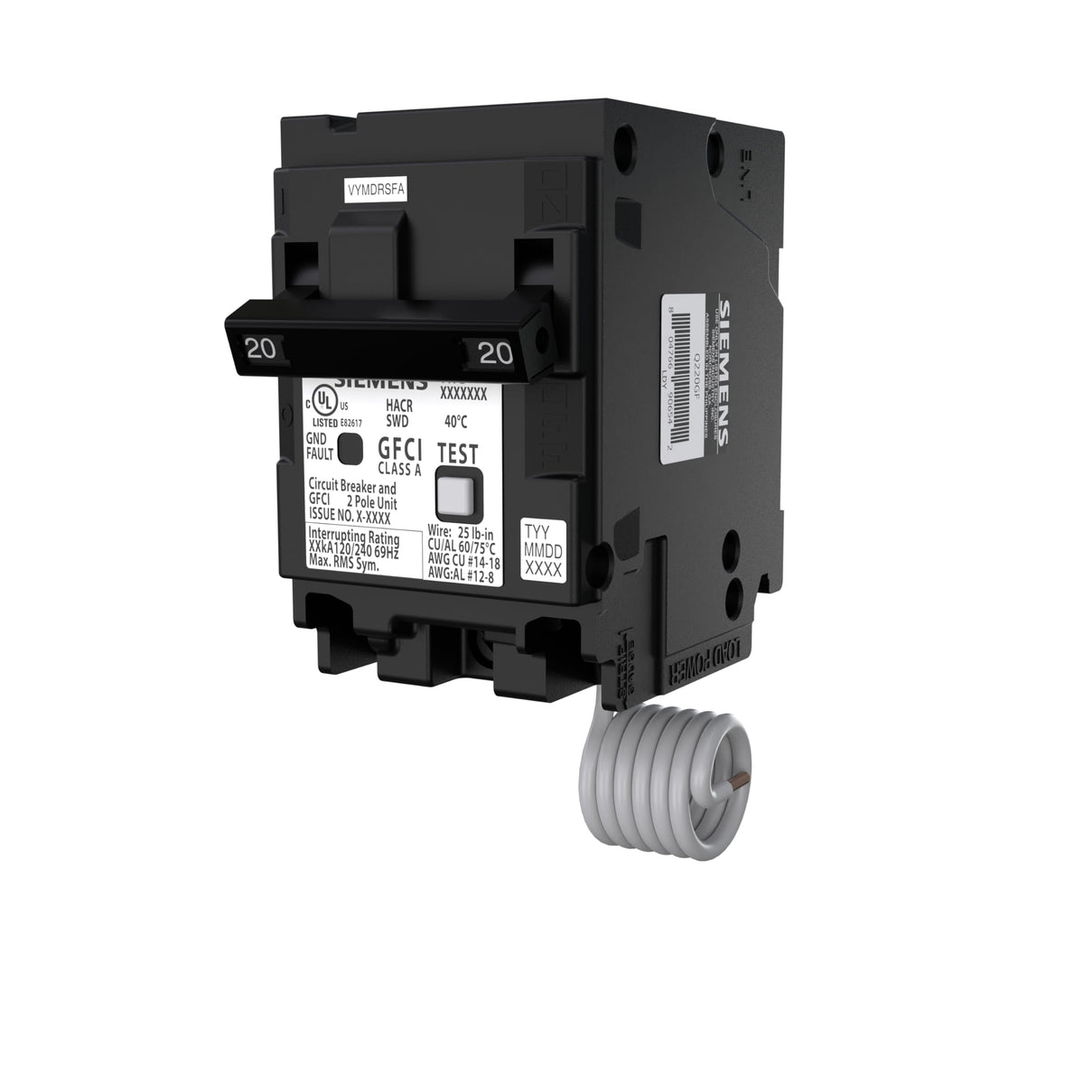 SIEMENS Q220GF front view showing compact size for tight panel spaces.