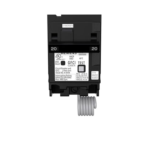 SIEMENS Q220GF wiring setup illustrating 2-pole 120/240V installation.