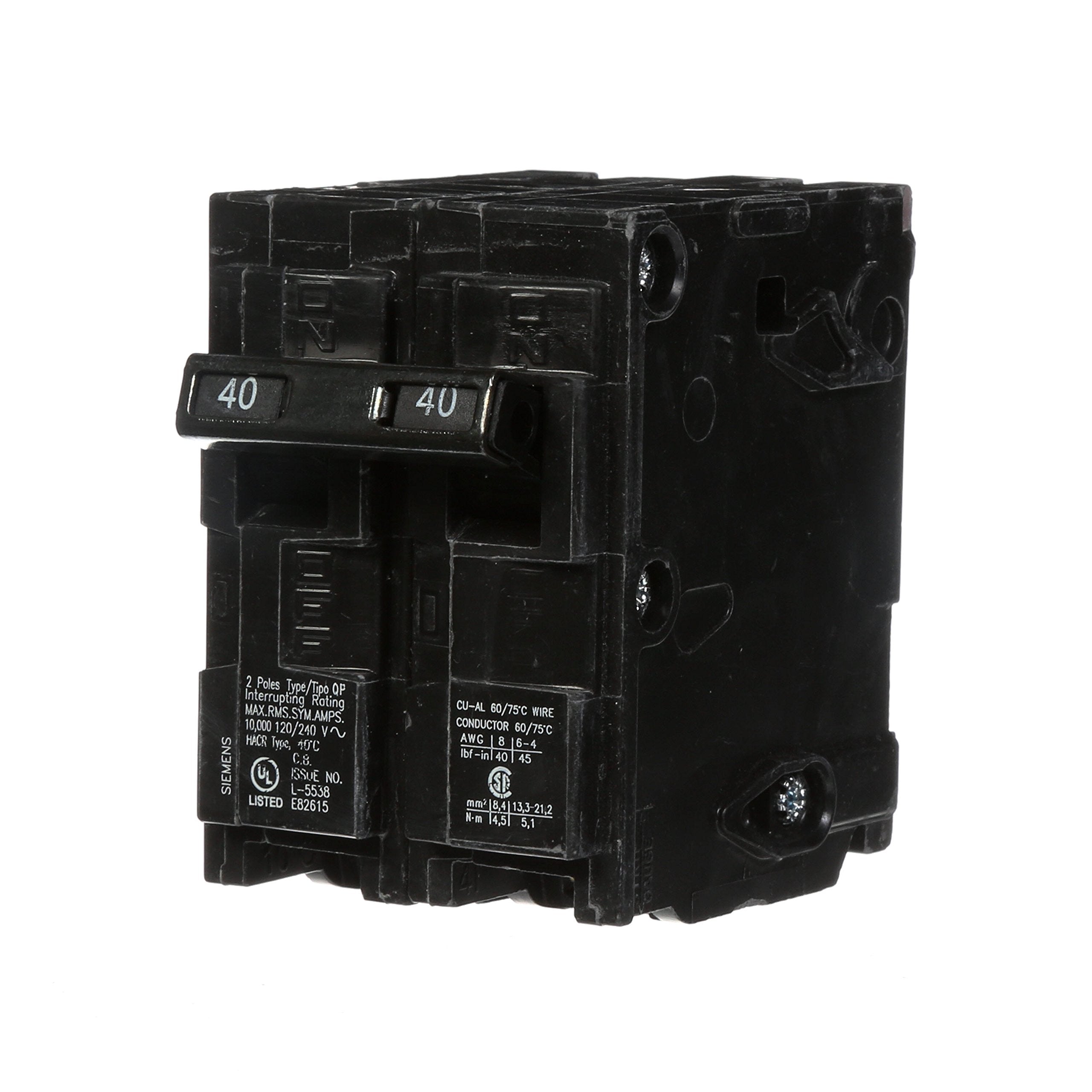 Siemens Q240 front view shows plug-in design for quick panel installation.