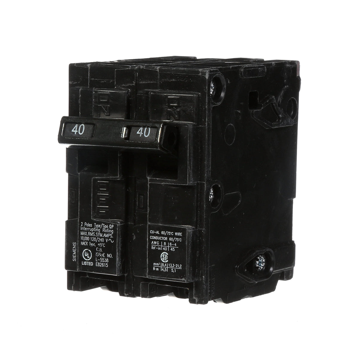 Siemens Q240 front view shows plug-in design for quick panel installation.
