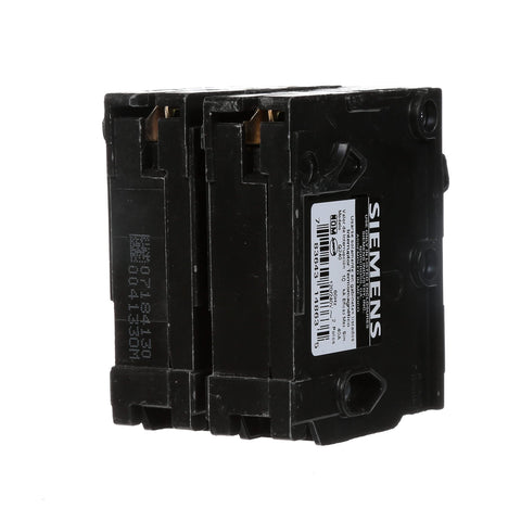 Siemens Q240 inside-panel view emphasizes 240V double-pole protection in load centers.