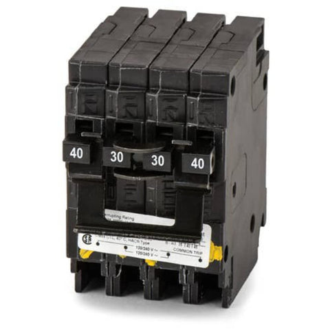 Siemens Q24030CT2 quadplex double-pole breaker for space-saving panel upgrades.