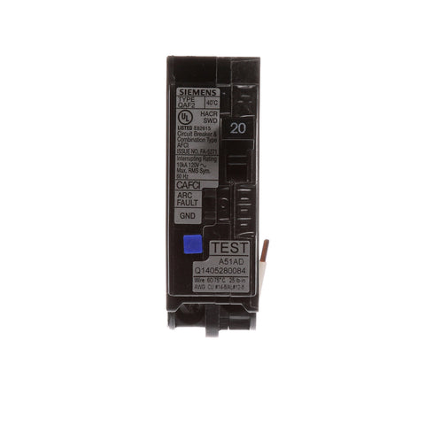 QA120AFC LED trip indicators near the handle aid fault identification.