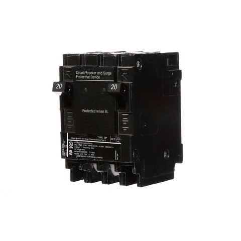 Siemens QSA2020SPD panel with whole-house surge protection and status LEDs