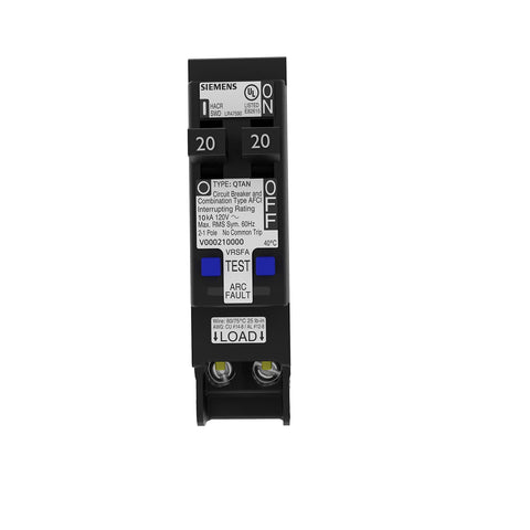 Siemens QTAN tandem CAFCI side profile illustrating slim installation footprint.