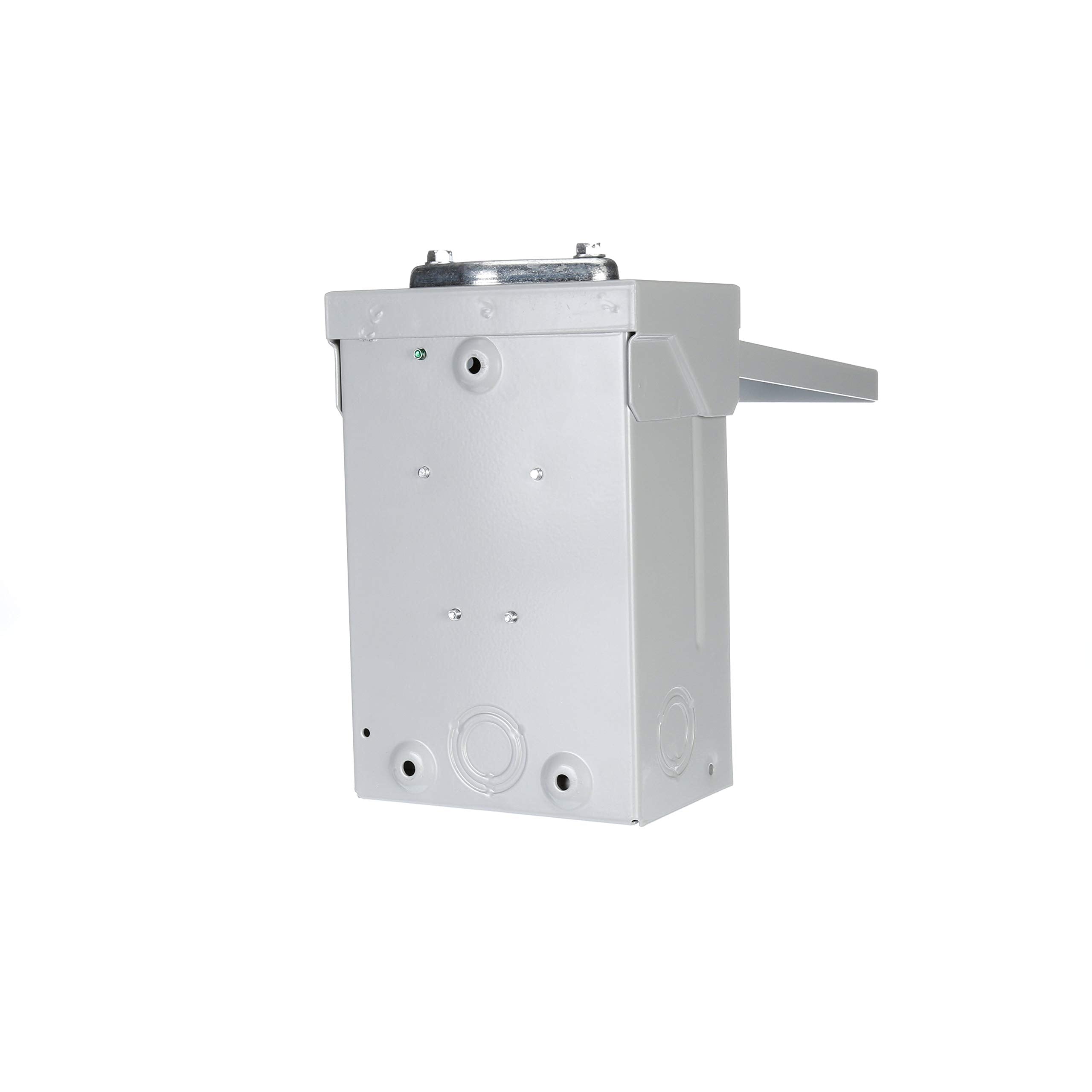 Siemens W0204ML1060U outdoor enclosure top view shows two breaker spaces for four circuits.