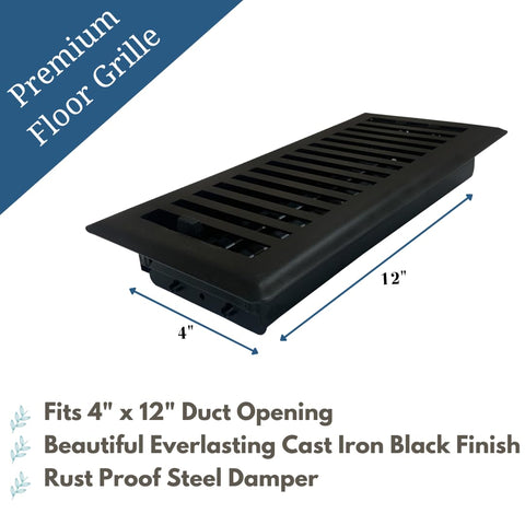 Sierra Grates Precision Flow damper control for quiet, precise airflow adjustment.