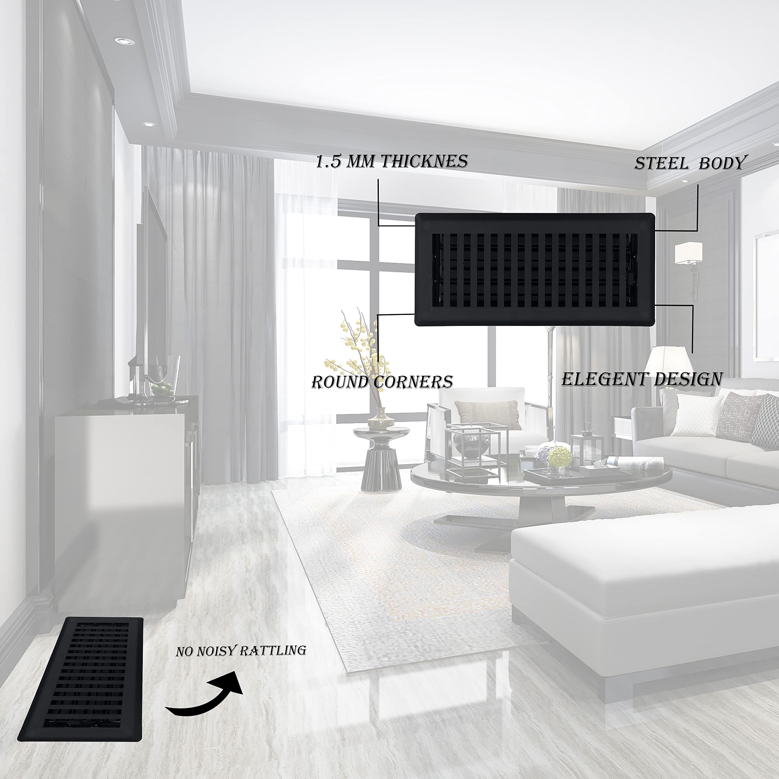 Sierra Grates easy surface maintenance against dust and debris.