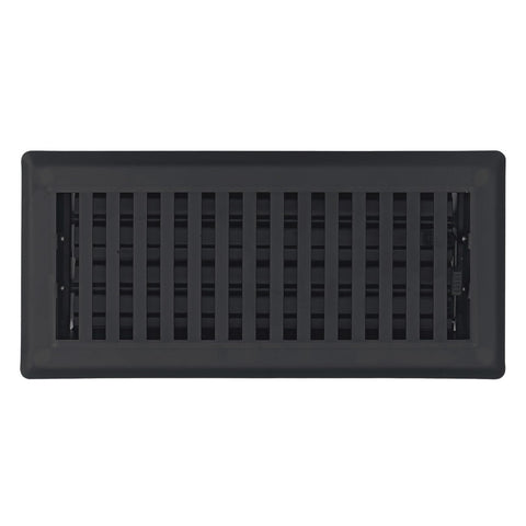 Sierra Grates Precision Flow 4x12 front view with textured black finish for modern floors.