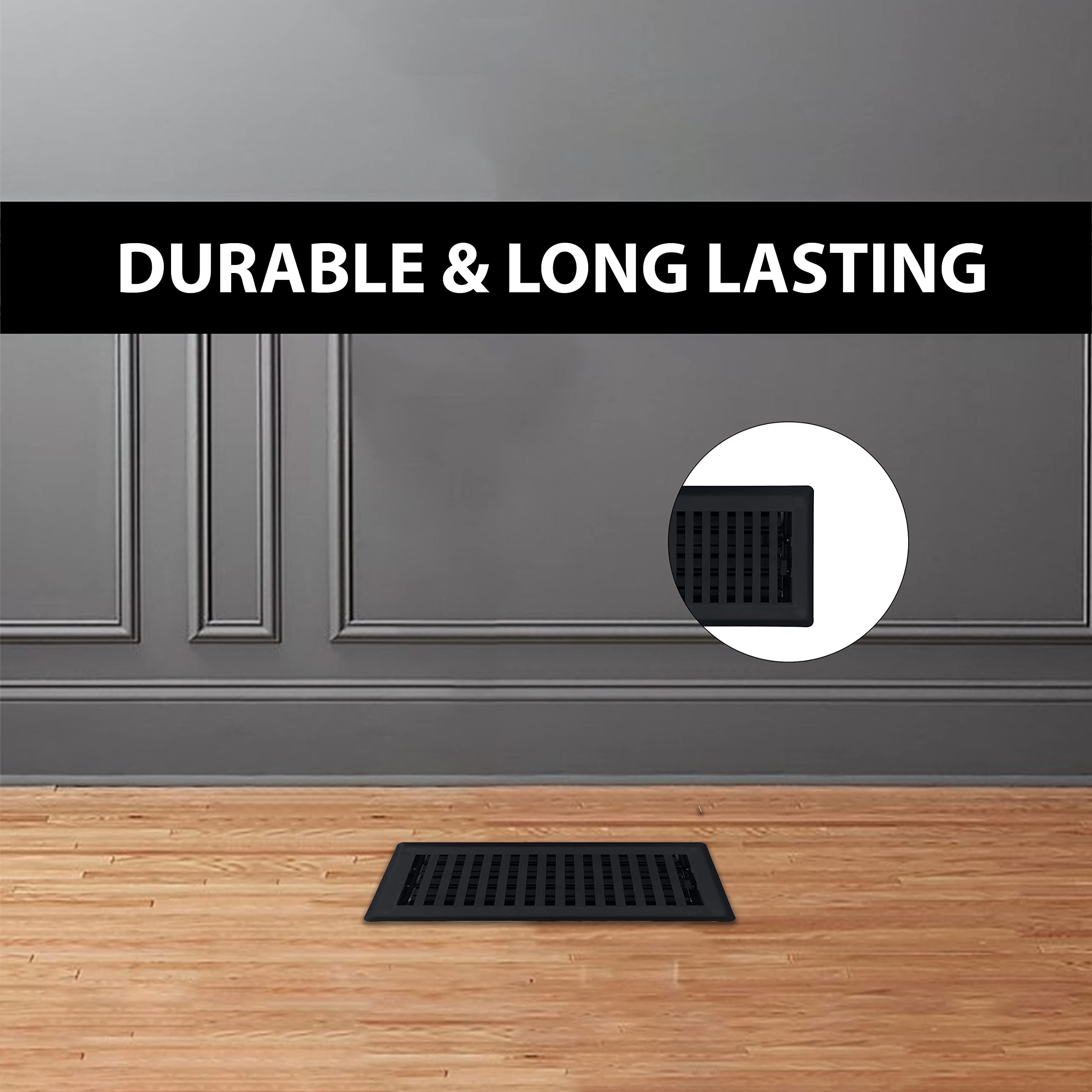 Sierra Grates versatile 4x12 vent cover fits various rooms.