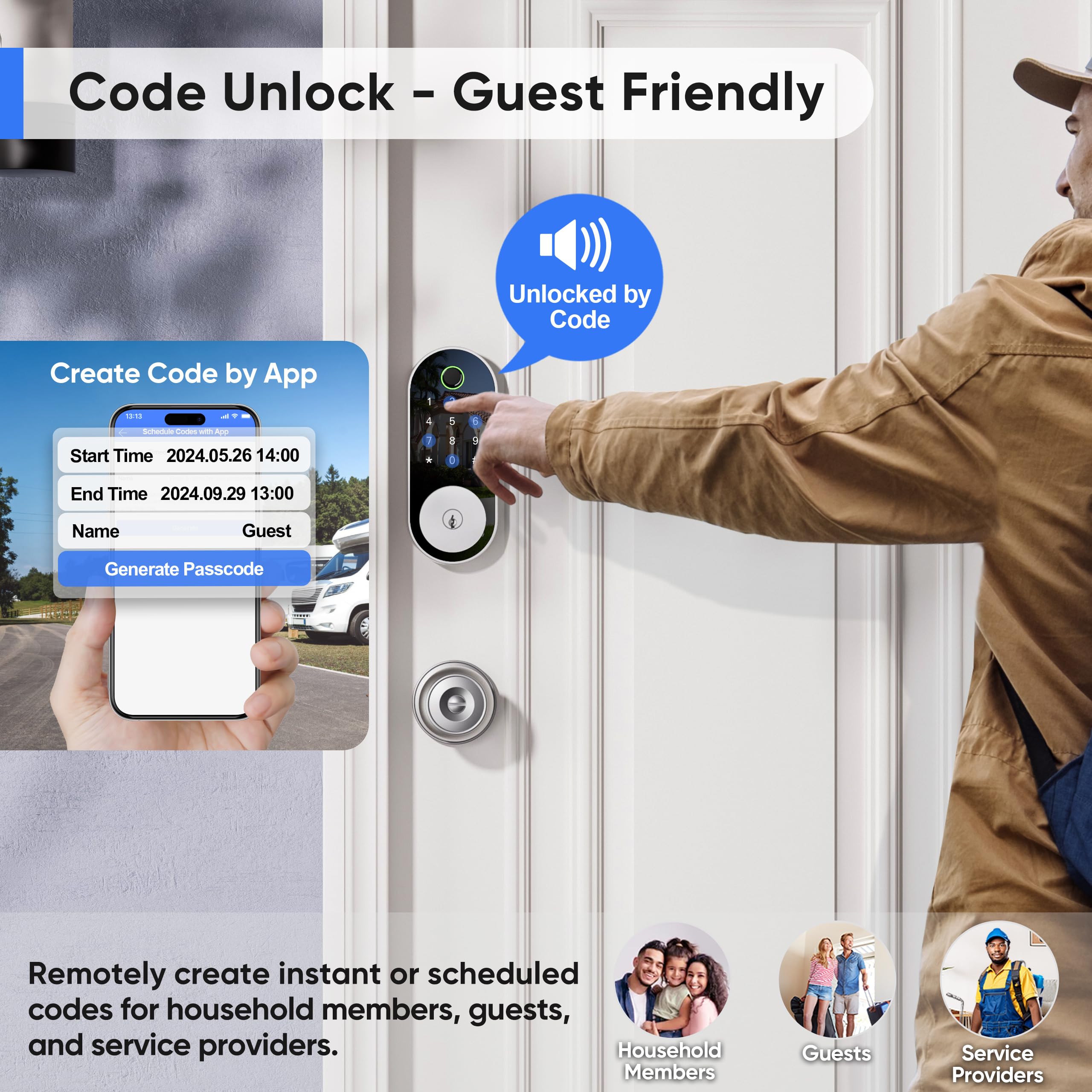 Sifely app control panel shows users and access history from your smartphone