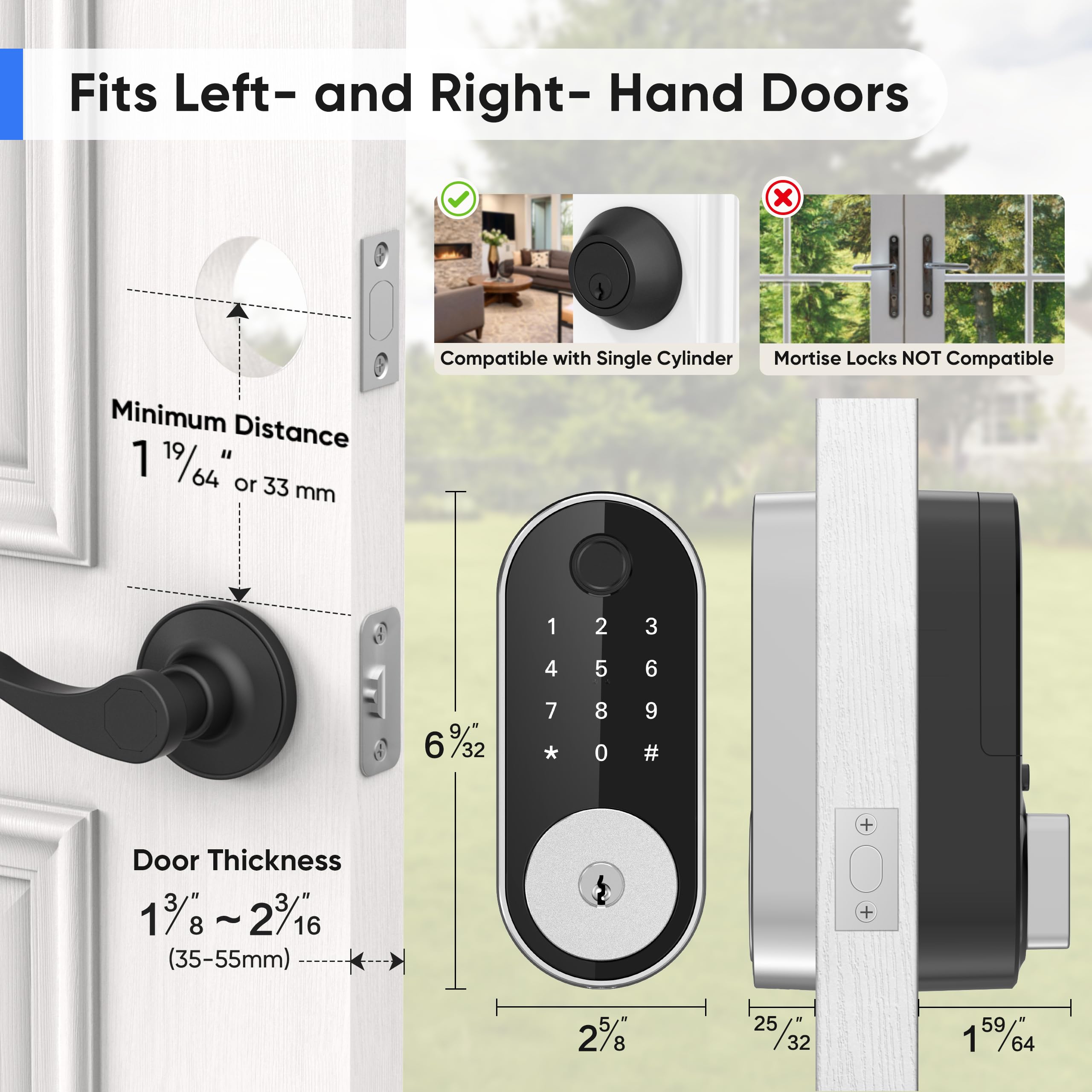 Sifely compact deadbolt close-up highlights modern finish and durability