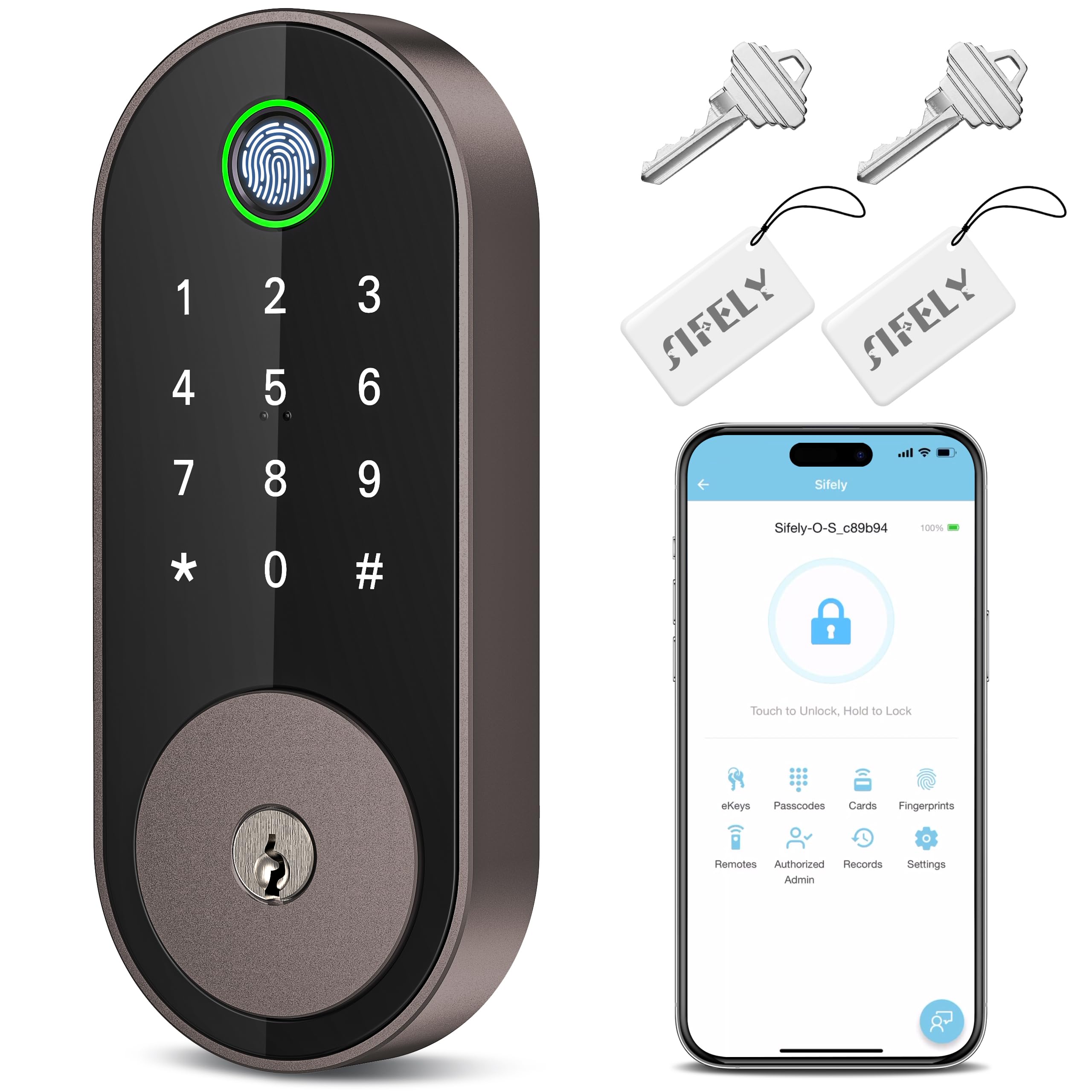 Sifely fingerprint-deadbolt on a front door offers quick, secure access