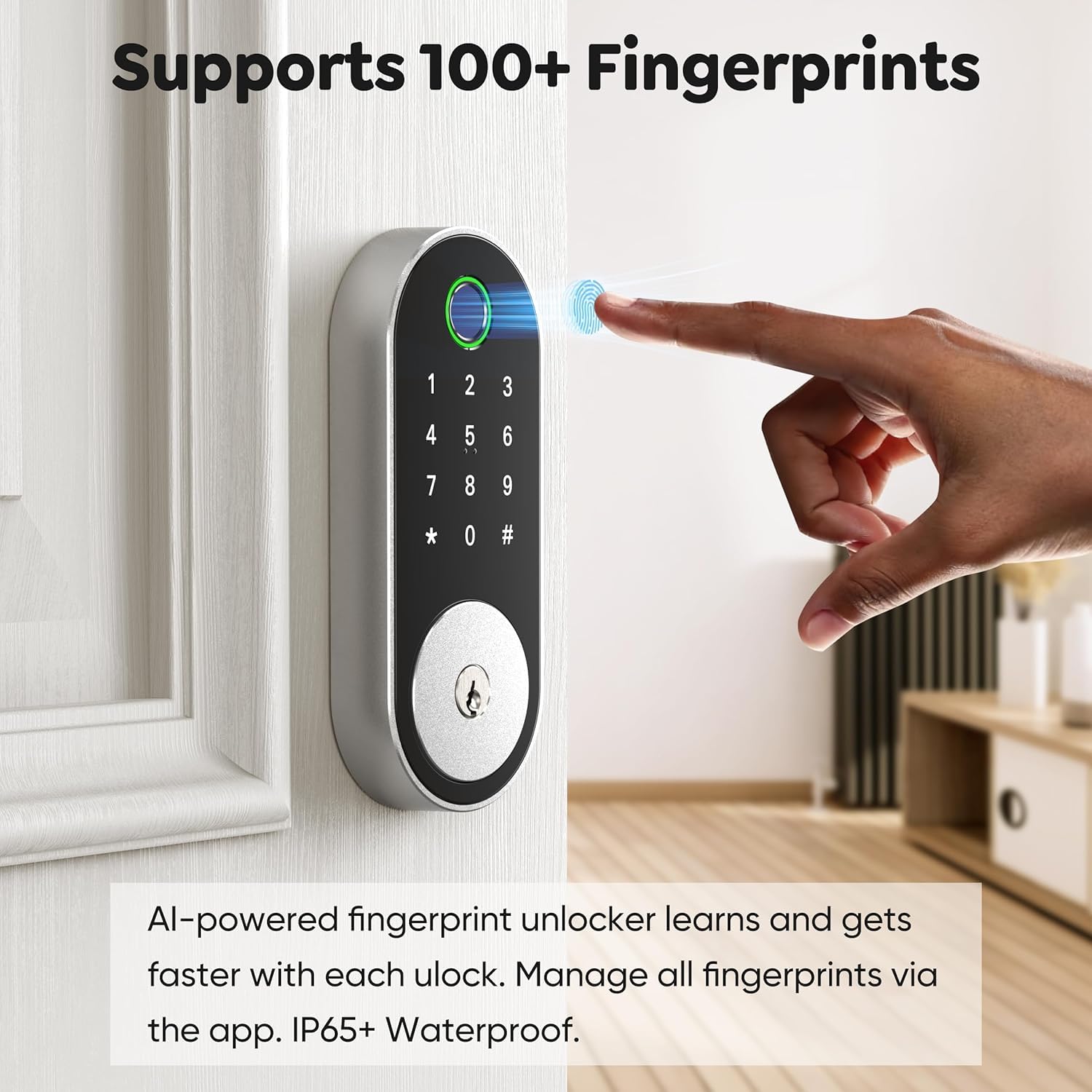 Sifely fingerprint sensor close-up showing quick recognition