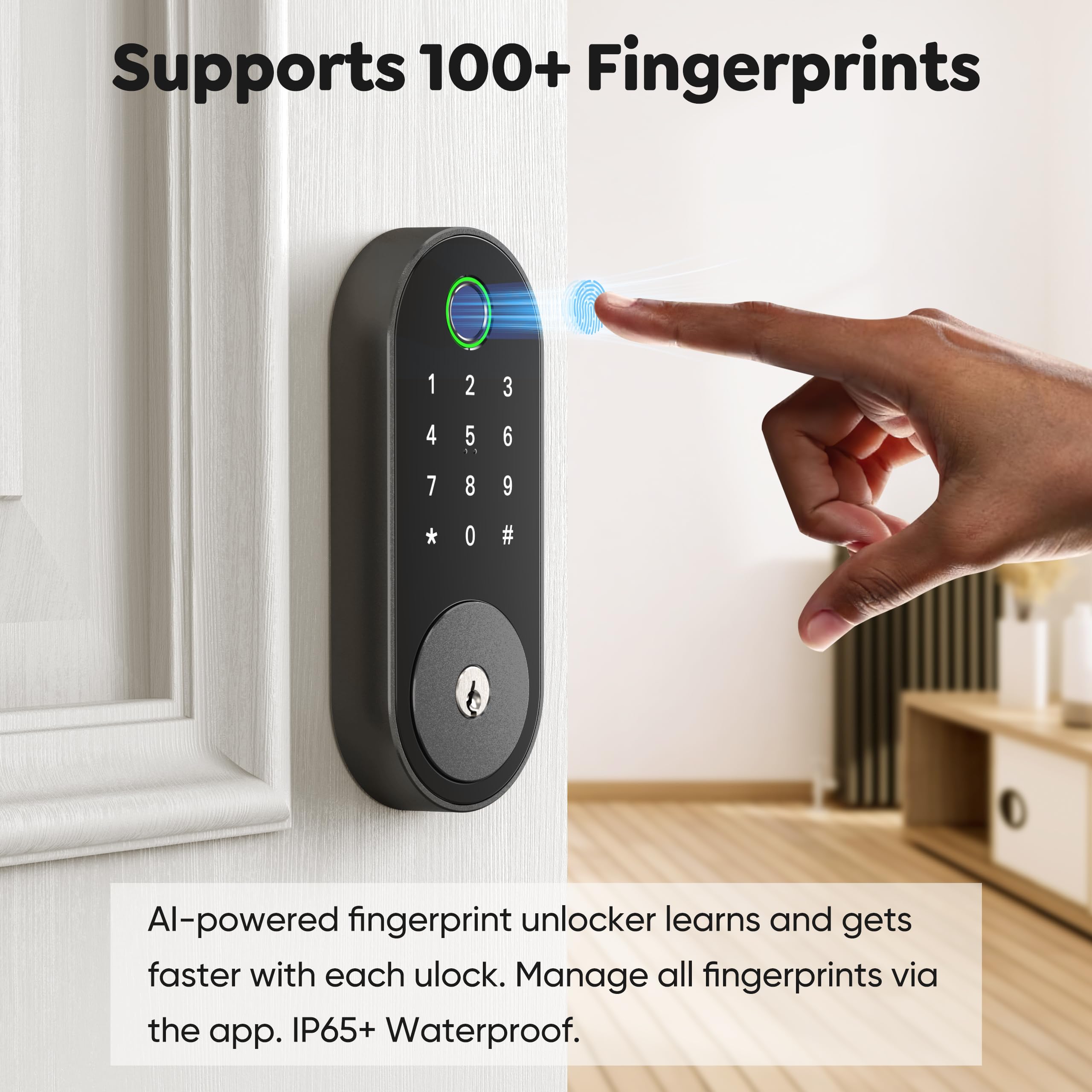 Sifely fingerprint smart deadbolt entry code provides convenient family access.