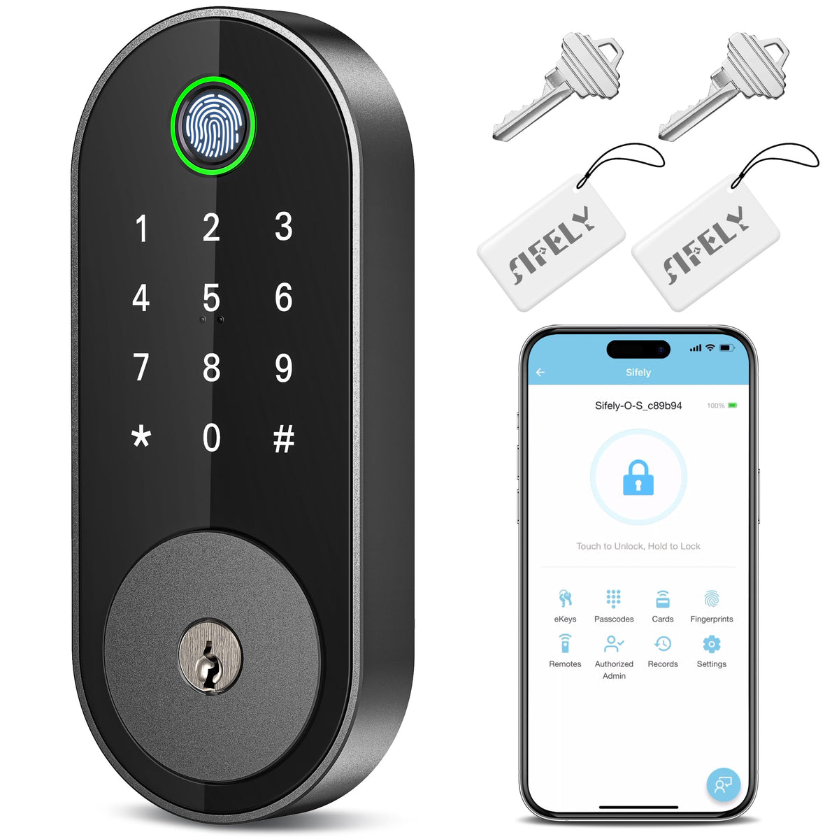 Sifely fingerprint smart deadbolt front door enables keyless entry and enhanced security.