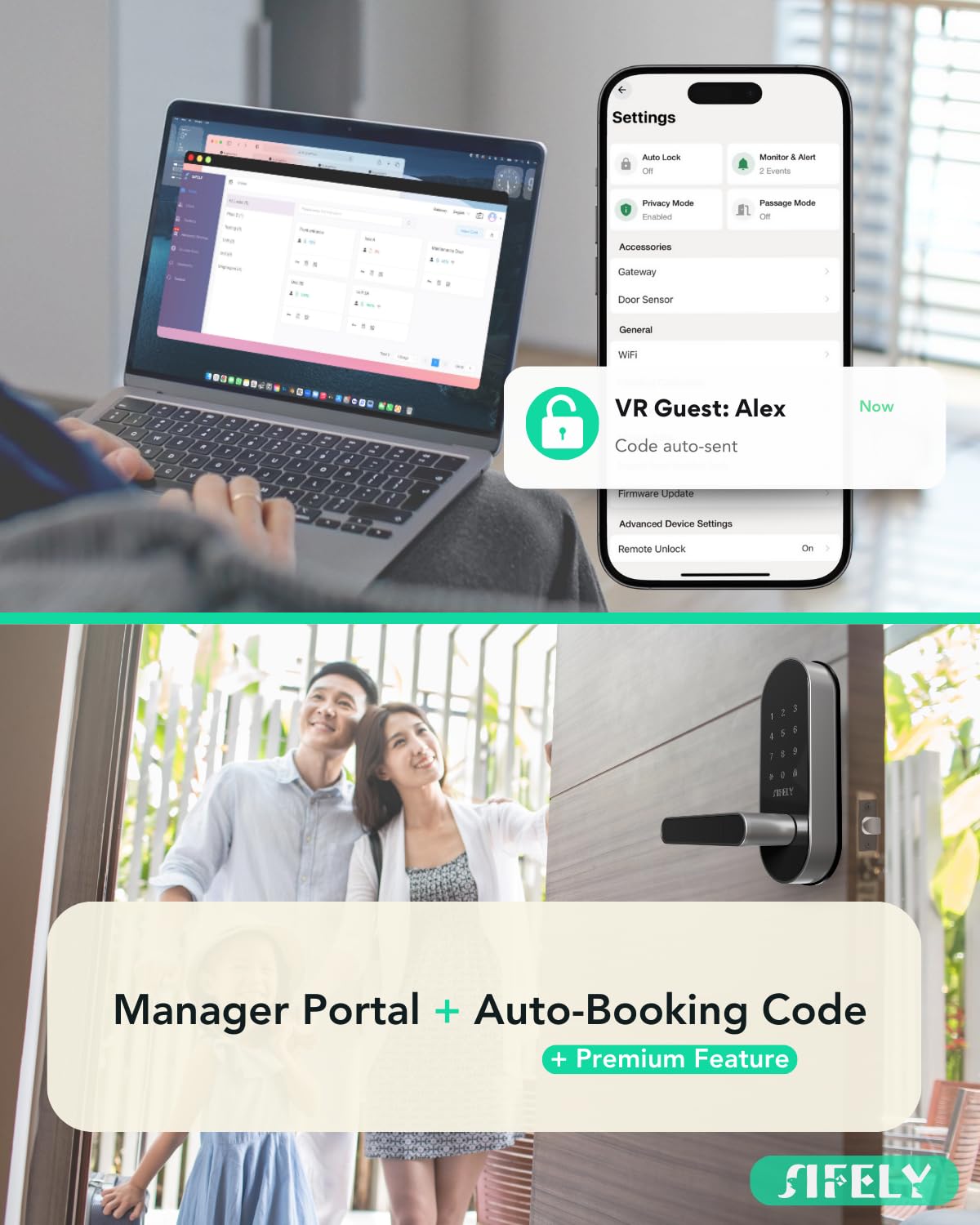 Sifely lock simplifies guest access with codes.