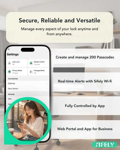 Sifely office door lock enables secure, shared team access.