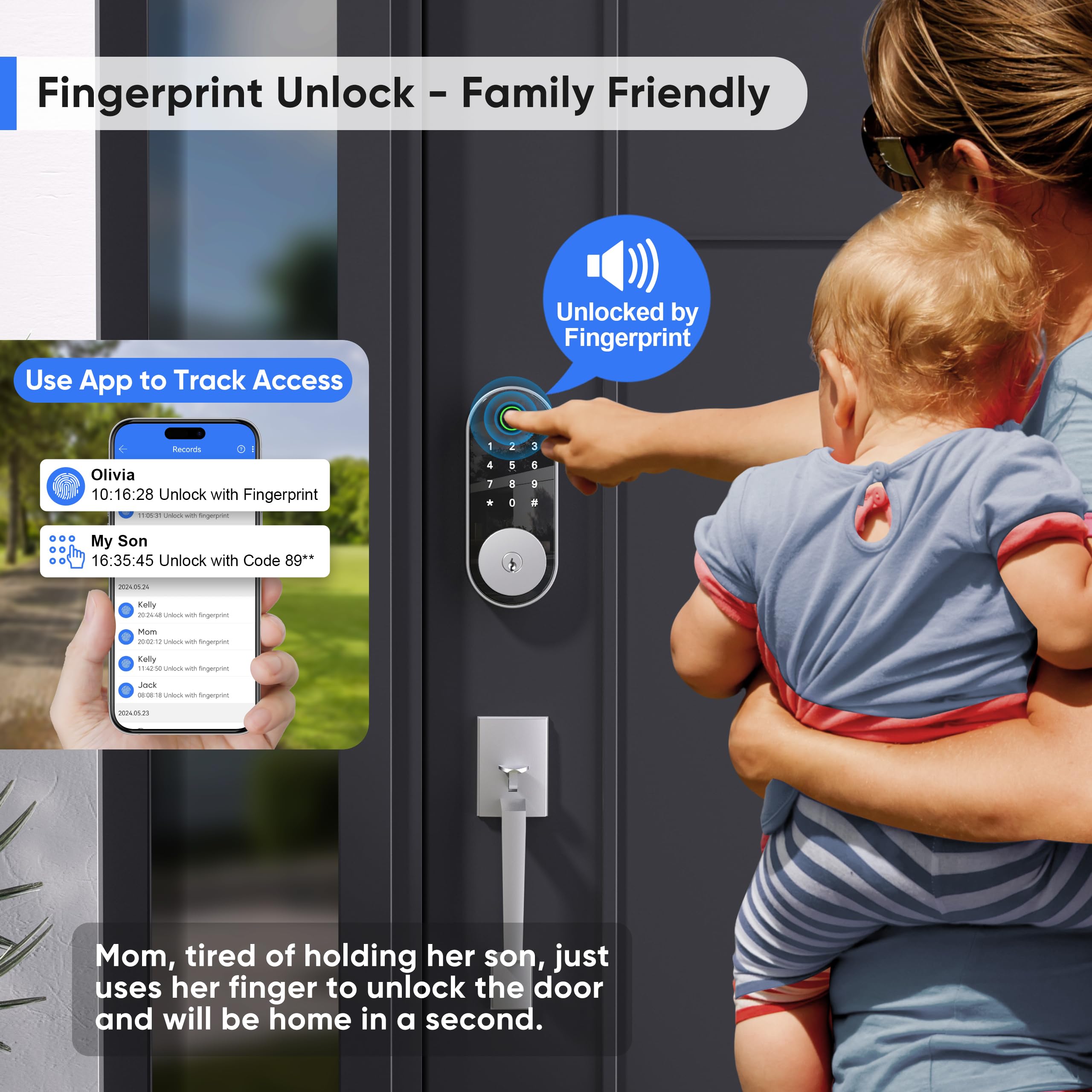 Sifely keypad and fingerprint reader enables quick, secure access for family and guests