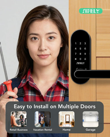 Sifely illuminated keypad for night-time entry.