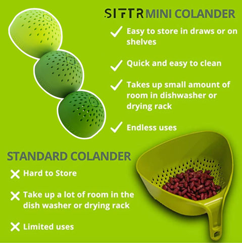 SIFTR red silicone multi-use strainer for herbs and tea