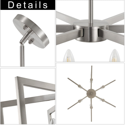 Sigaitwei assembly-ready chandelier demonstrates adjustable height and included hardware.