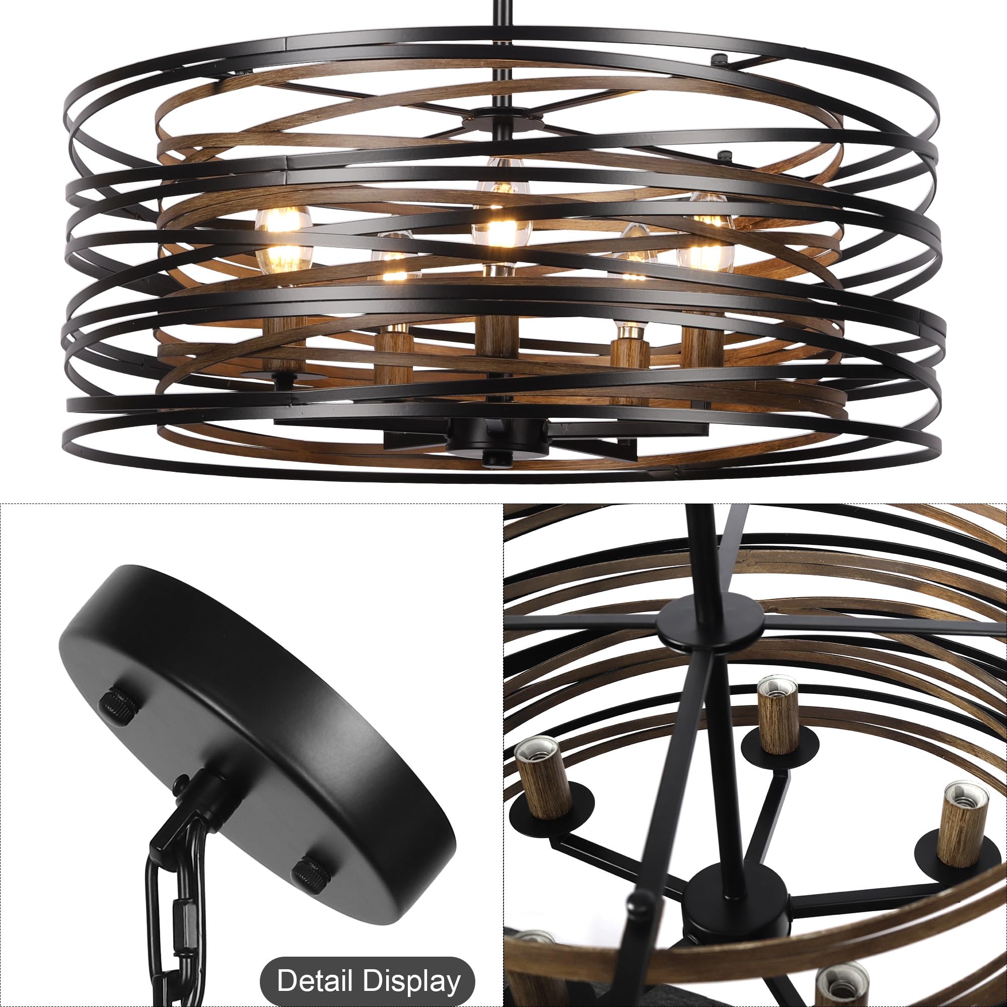 Sigaitwei height-adjustable dining chandelier adapts to ceiling variations.