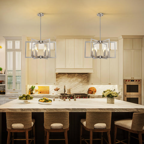 Sigaitwei modern metal chandelier in entryways creates a clean, welcoming focal point.