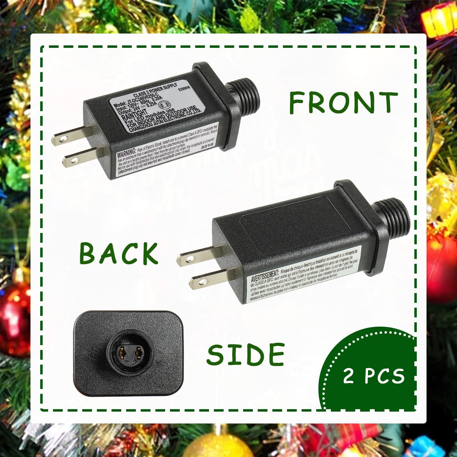 SIGANDG Christmas lights décor setup using a safe, compact transformer.