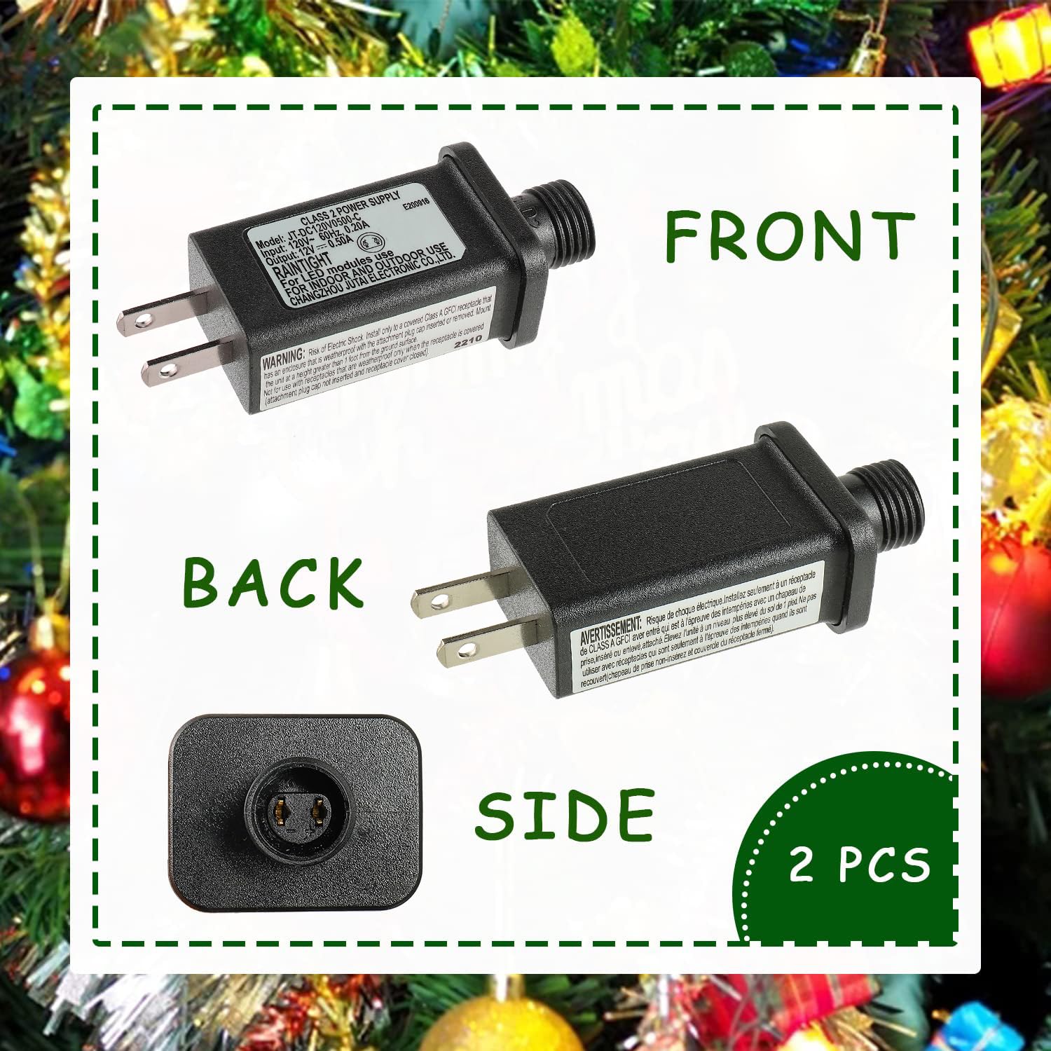 SIGANDG class 2 power supply with cables for easy Christmas light setup.