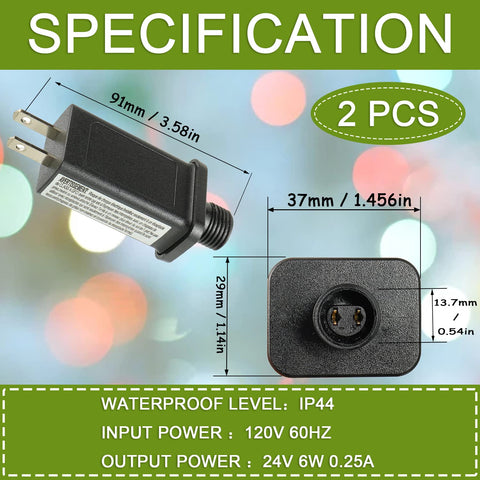SIGANDG IP44 waterproof adapter for reliable outdoor Christmas lights.