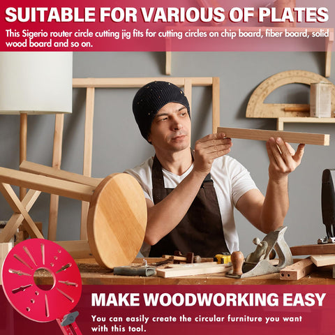 Sigerio 10 to 58 inch circle cutting range supports large templates.
