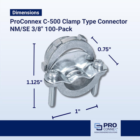 Sigma ProConnex C-500 knockout termination demonstrates 1/2-inch fit.
