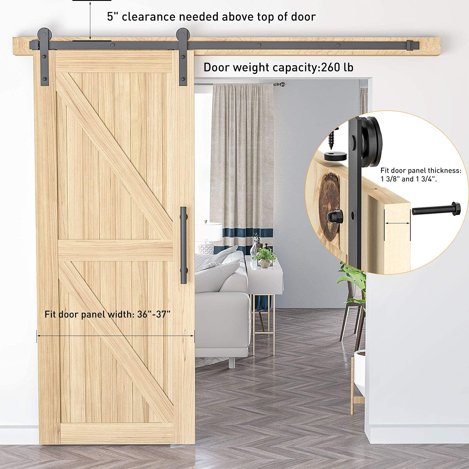 Signstek pulleys glide quietly for smooth, steady barn door operation.