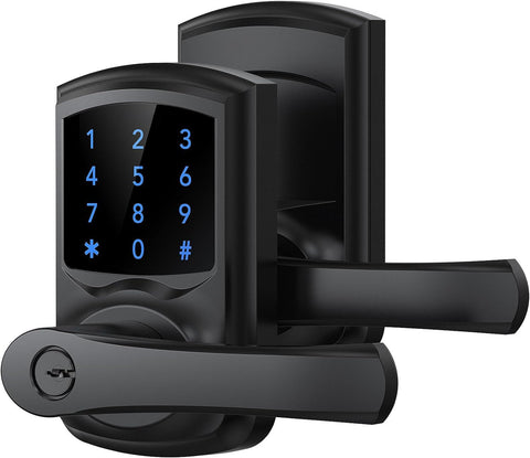 Signstek keyless entry lock matte black front view shows modern security