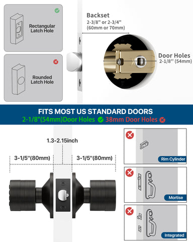 Signstek digital lock installed on left or right handed doors
