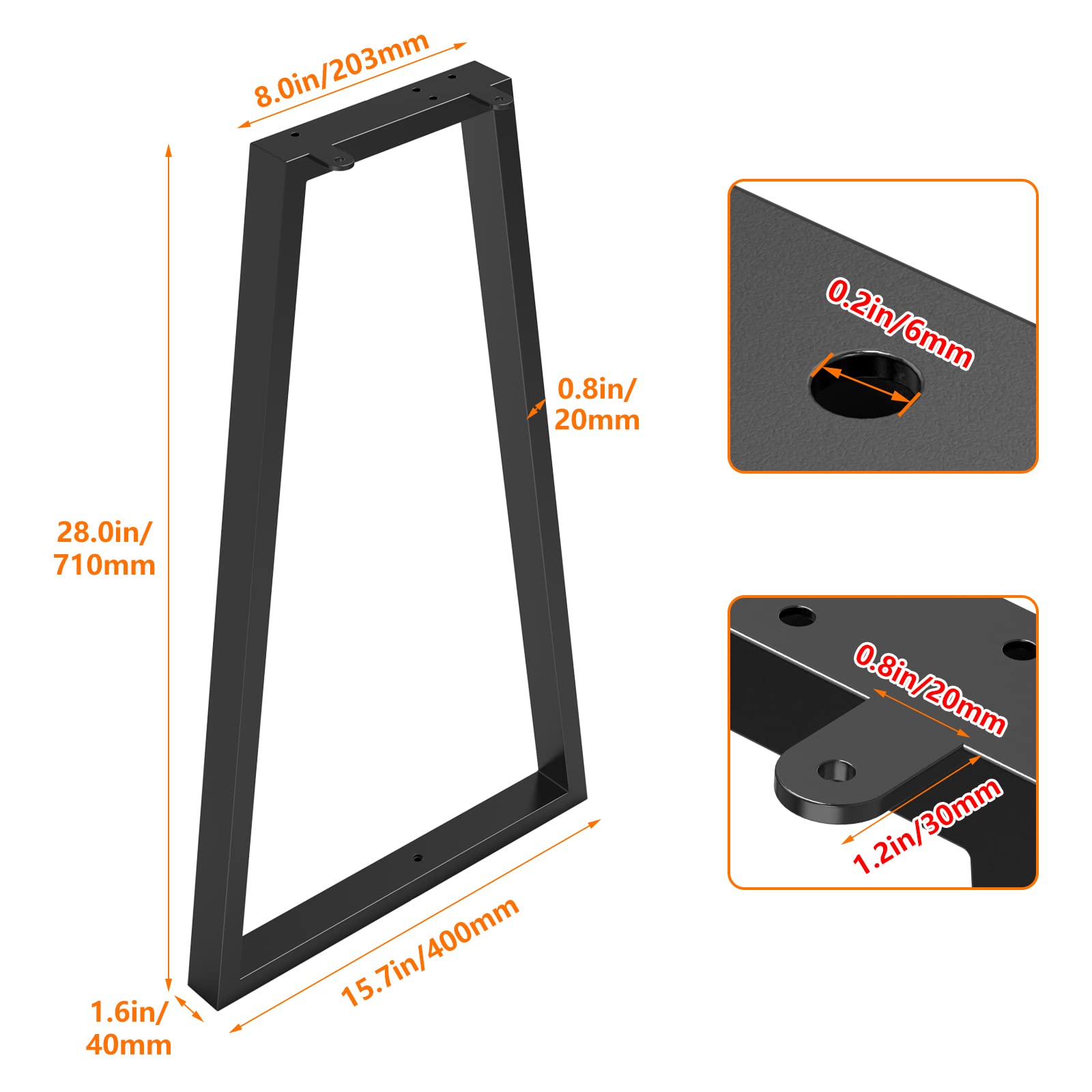 Signstek table legs assembly plates included for quick, secure mounting on any top