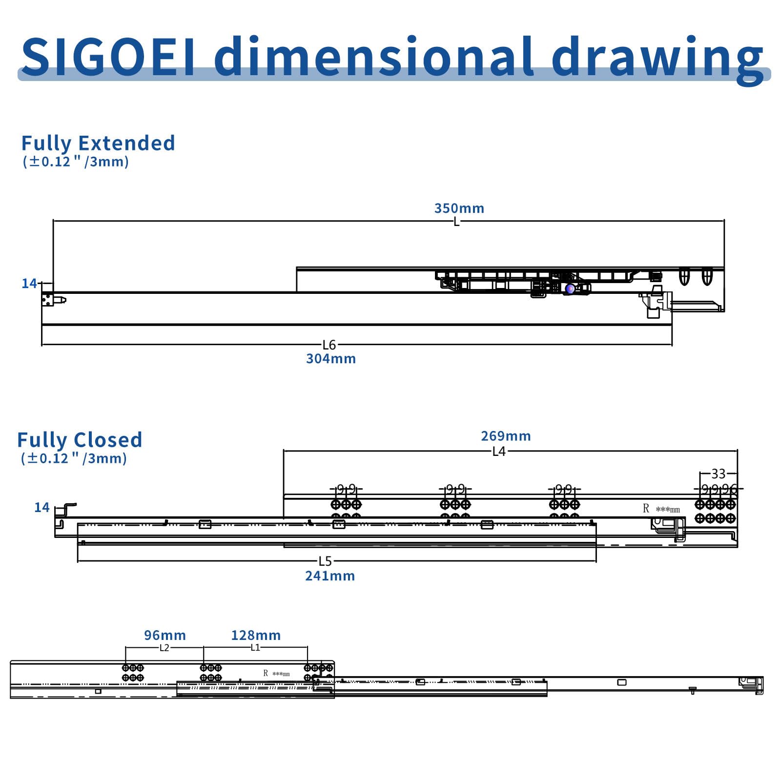 SIGOEI drawer slides without bracket design for easy integration into existing furniture