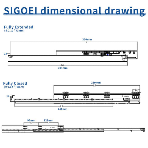 SIGOEI drawer slides without bracket design for easy integration into existing furniture