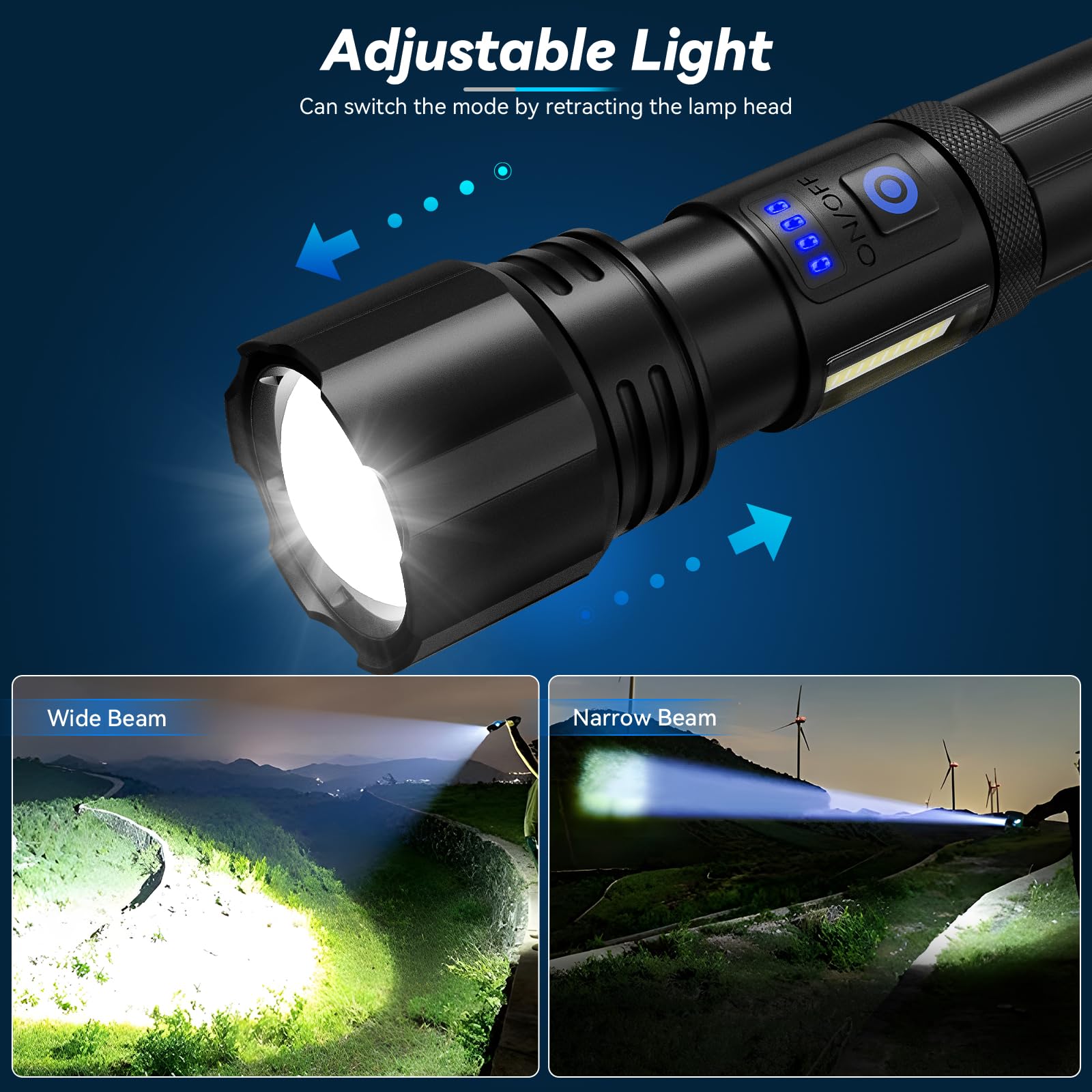 Sigoobal flashlight IPX6 waterproof body withstands rain and snow.